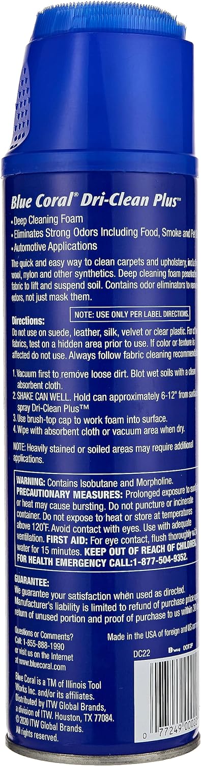 Blue Coral Dry Clean Plus Upholstery Cleaner & Deodorizer - 646g