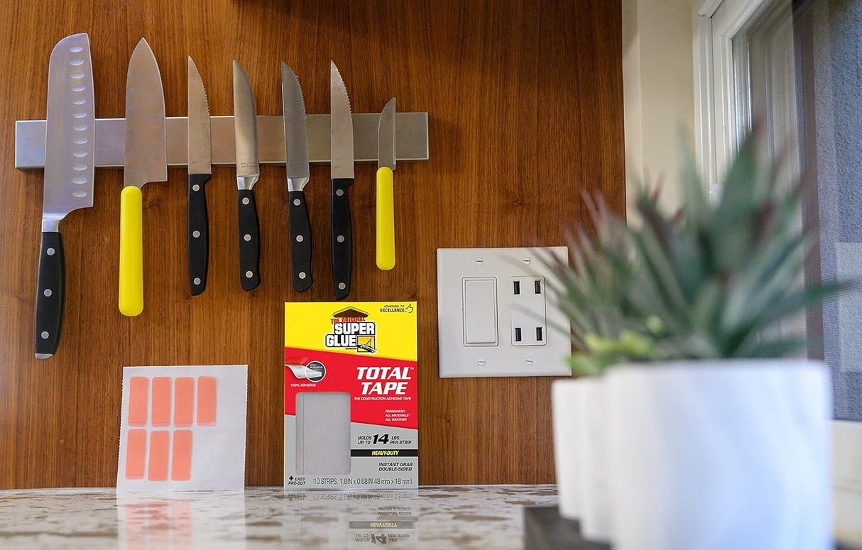 Super Glue Double Sided Tape for Instant Fix High Adhesive, Clear, 10 Count