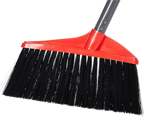 Vileda Long Handle Broom and Dustpan, 70cm - Red