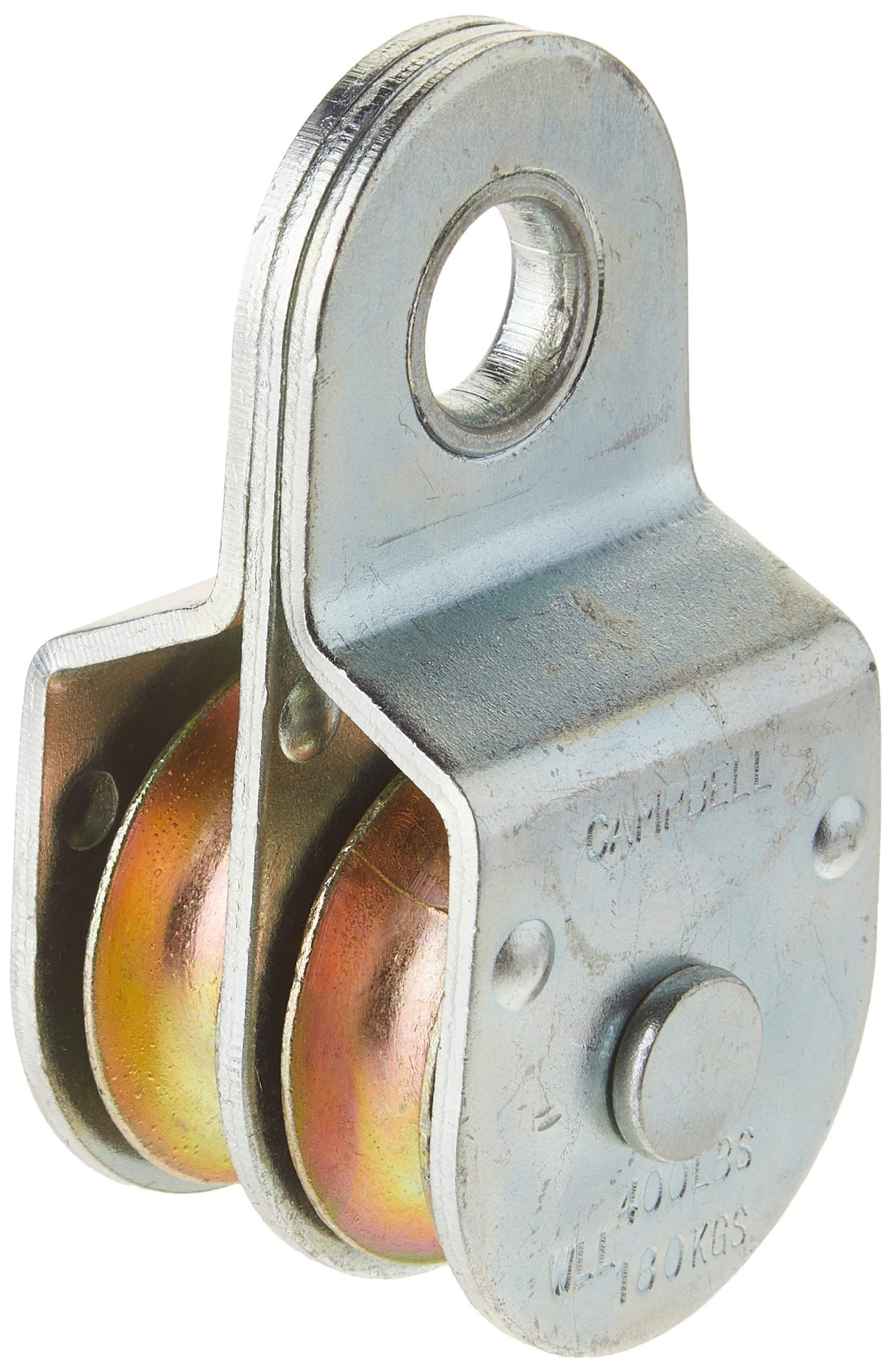 بكرة عين صلبة مزدوجة من كامبل ، 1-1/2 بوصة، 90 رطل، فضي