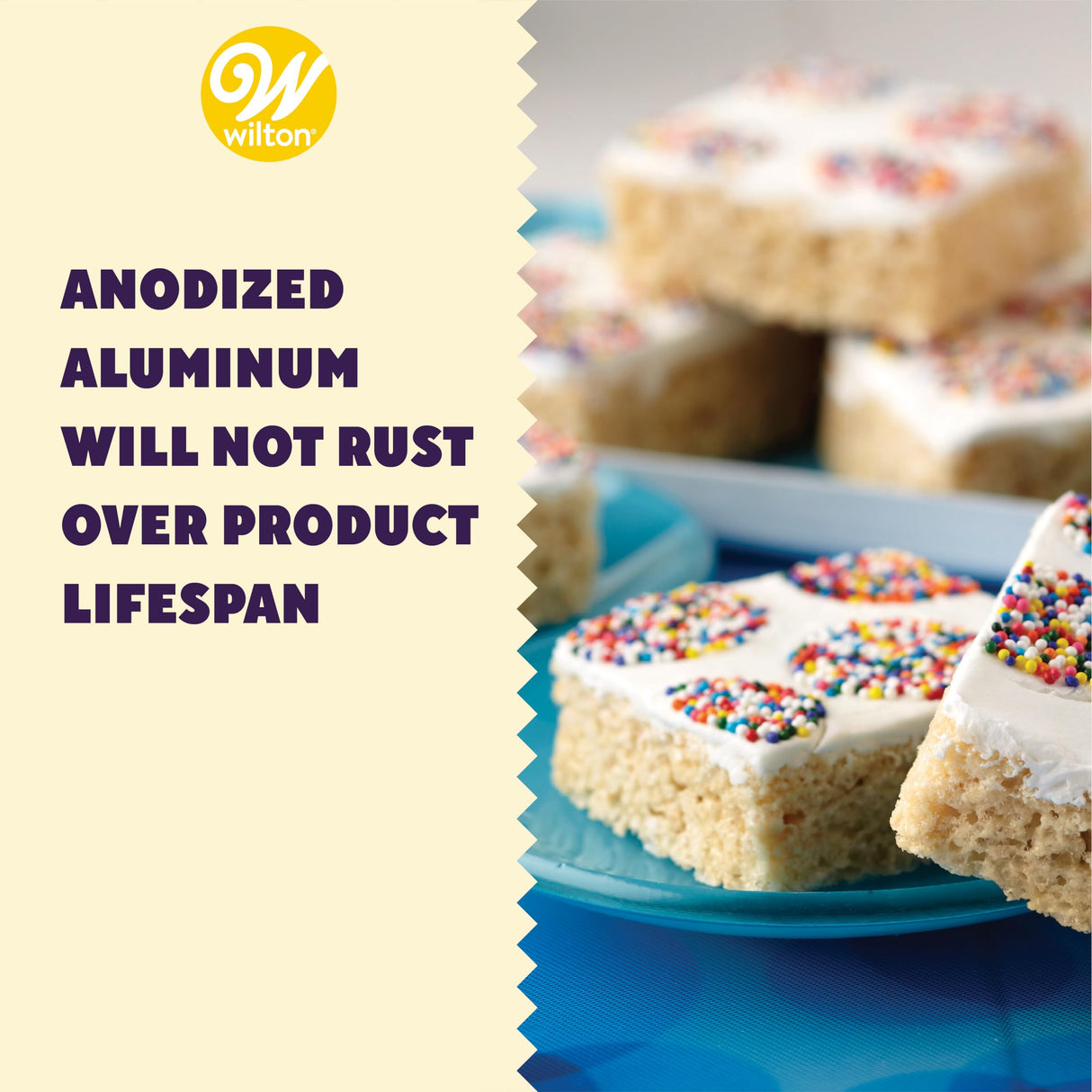 صينية رول جيلي من الألومنيوم من ويلتون، 10.5 × 15.5 بوصة، فضي