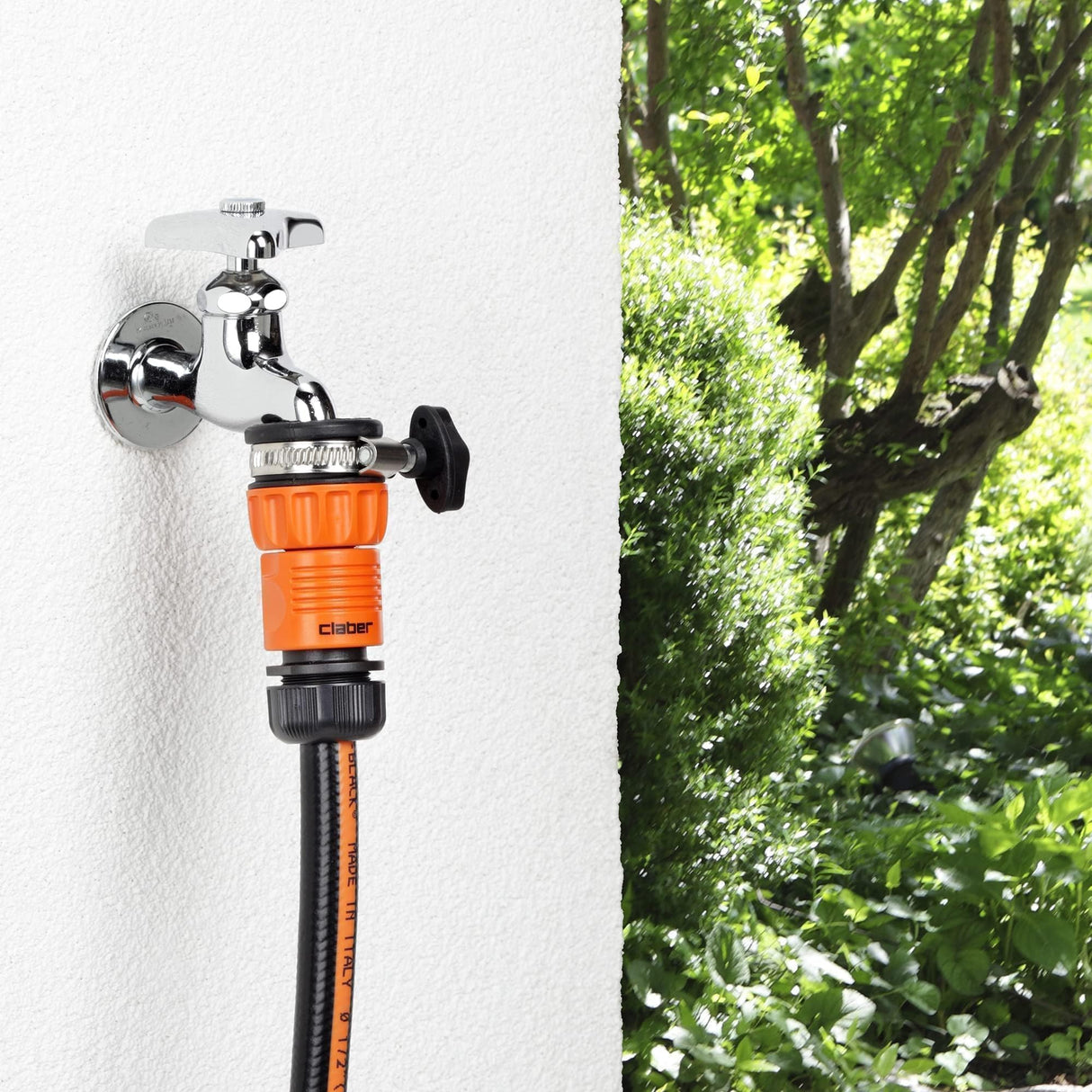 Claber Hose Connector, 1/2", Black and Orange - Model 8607