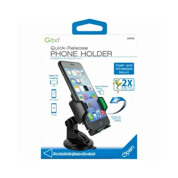 حامل هاتف بتركيب سريع على الزجاج الأمامي ولوحة العدادات جوكست - أسود