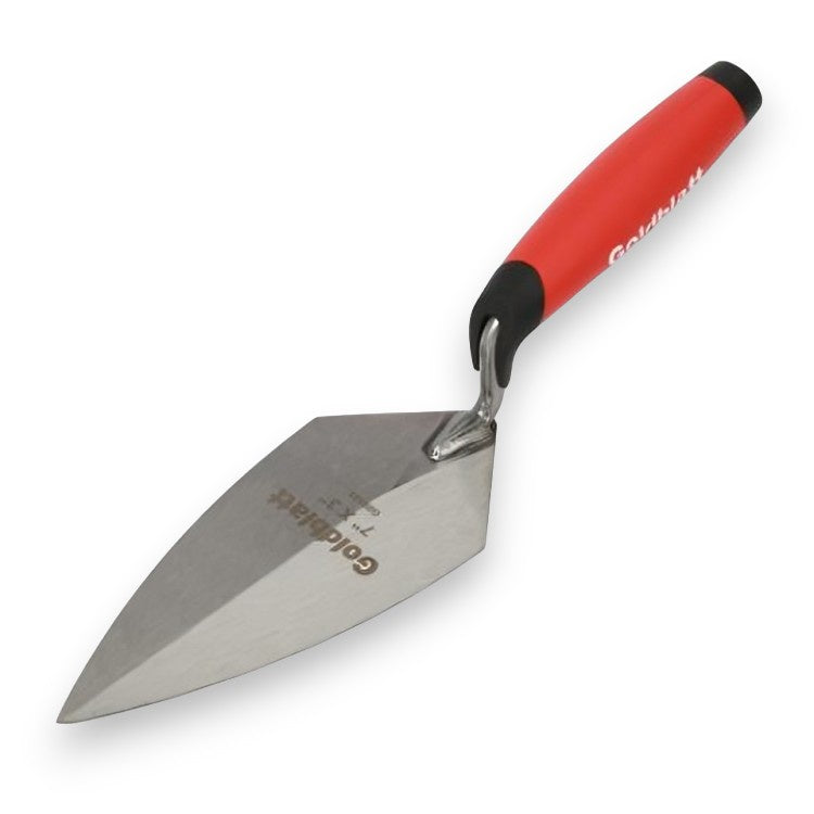 Goldblatt Carbon Steel Pointed Shovel with Plastic Handle, 7x3 Inch - Silver and Red