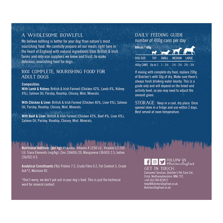 طعام للكلاب بوتشرز بطعم الدجاج وكبده - 400 جرام-2