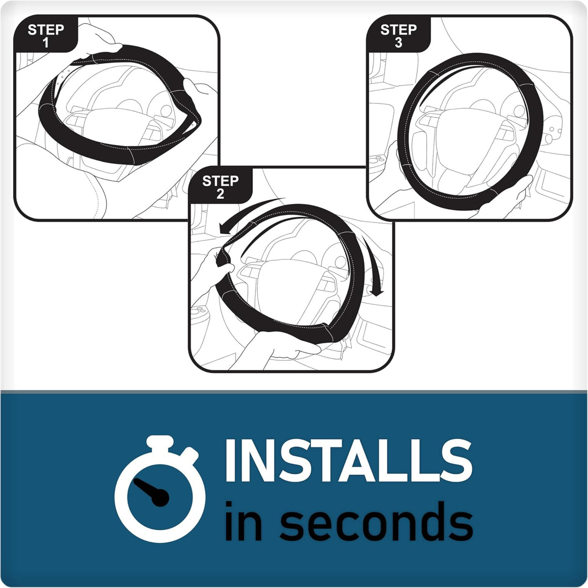 غطاء عجلة قيادة مزخرف كاستوم أكسسواريز - أسود-10