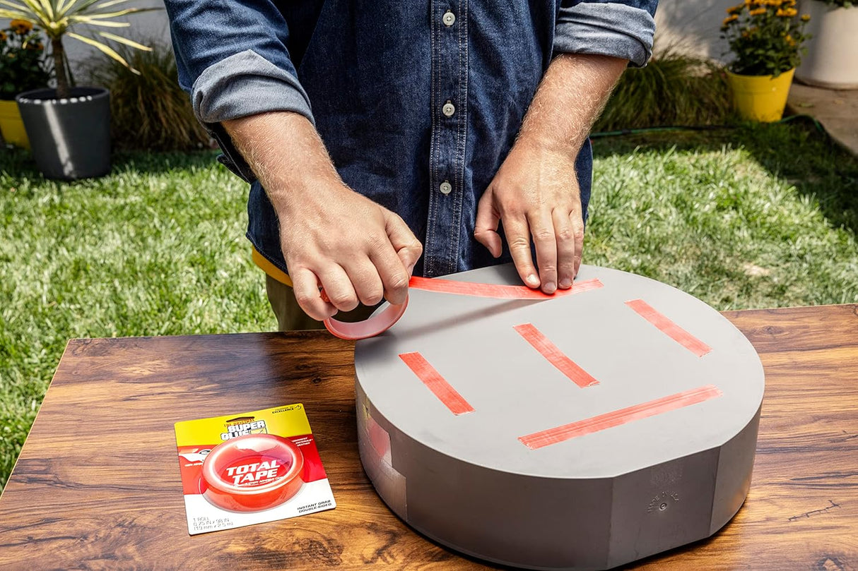 Super Glue Total Tape Double Sided Tape, Red, 0.75" x 98"