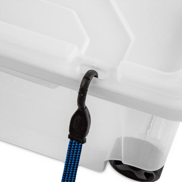 صندوق تخزين بلاستيكي مزود بعجلات من ستيرلايت، سعة 40 جالون، شفاف