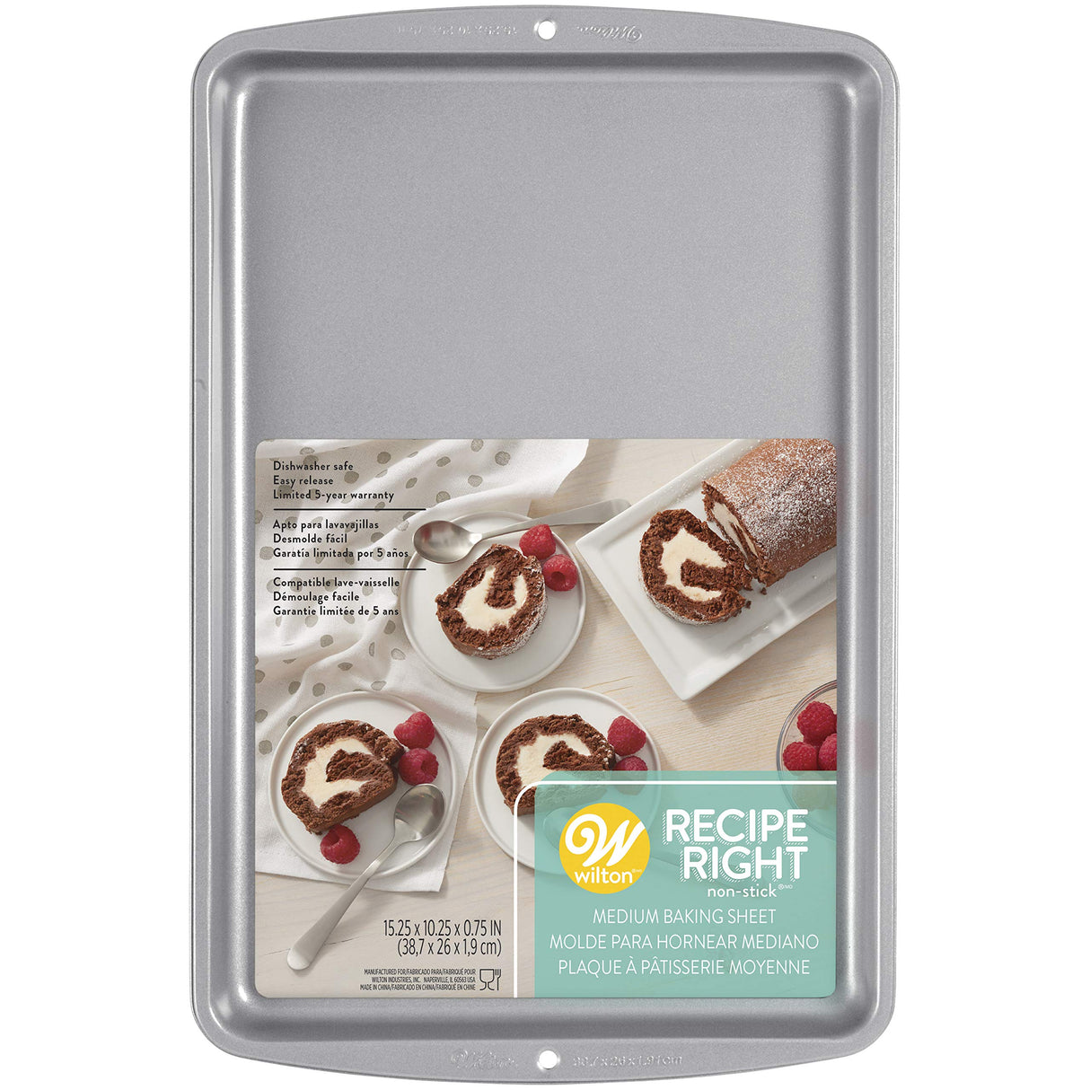 Wilton Recipe Right Nonstick Medium Cookie Sheet, 15.2 x 10.2-Inch