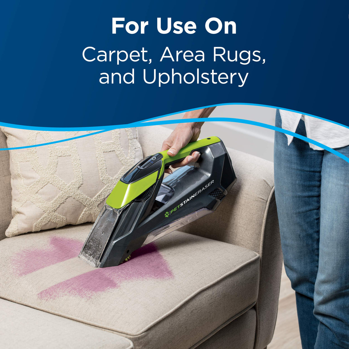 مزيل البقع والروائح من بيسيل بعطر فيبريز للنضارة والتجديد الربيعي لمكنسة السجاد المحمولة ، 32 أونصة