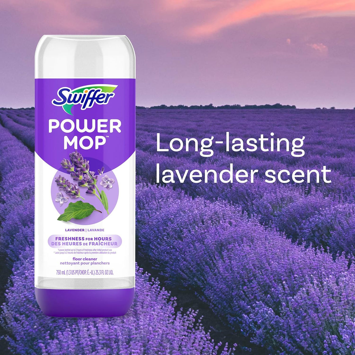Swiffer Power Mop Floor Cleaning Solution, Lavender Scent, 25.3 oz
