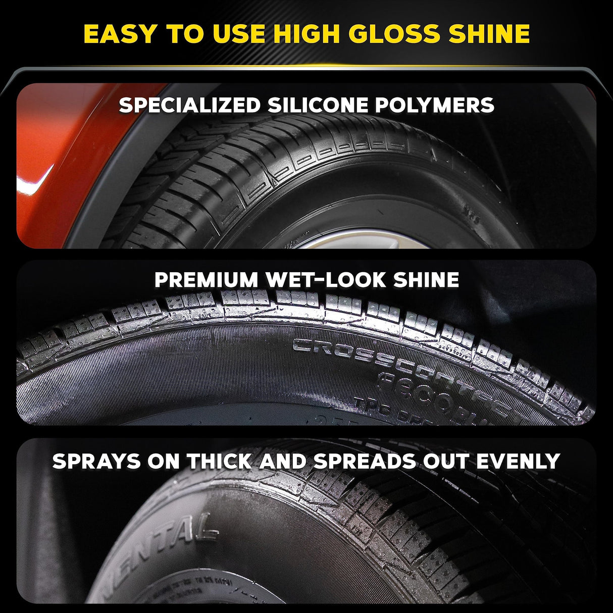 ماجوايرز هوت شاين – سبراي منظف لإطارات السيارات لإزالة الأوساخ وتجديد اللون الأسود – ٧٠٩ مل