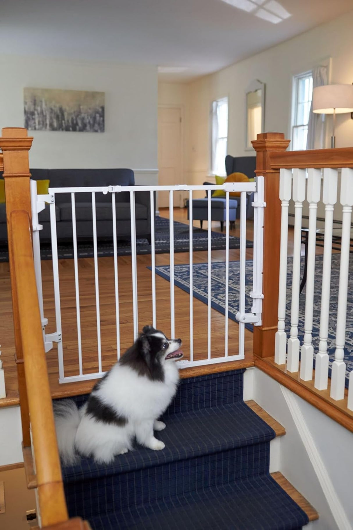 بوابة للأطفال جاهزة للتثبيت متعددة الاستخدامات مع باب سيفتي 1ست - أبيض-10