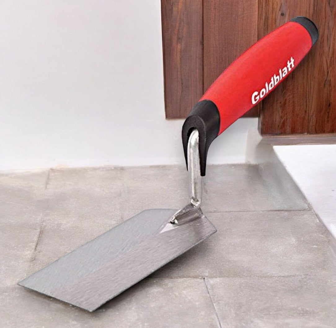 Goldblatt Margin Trowel with Plastic Handle, 5x2 Inch - Silver and Red