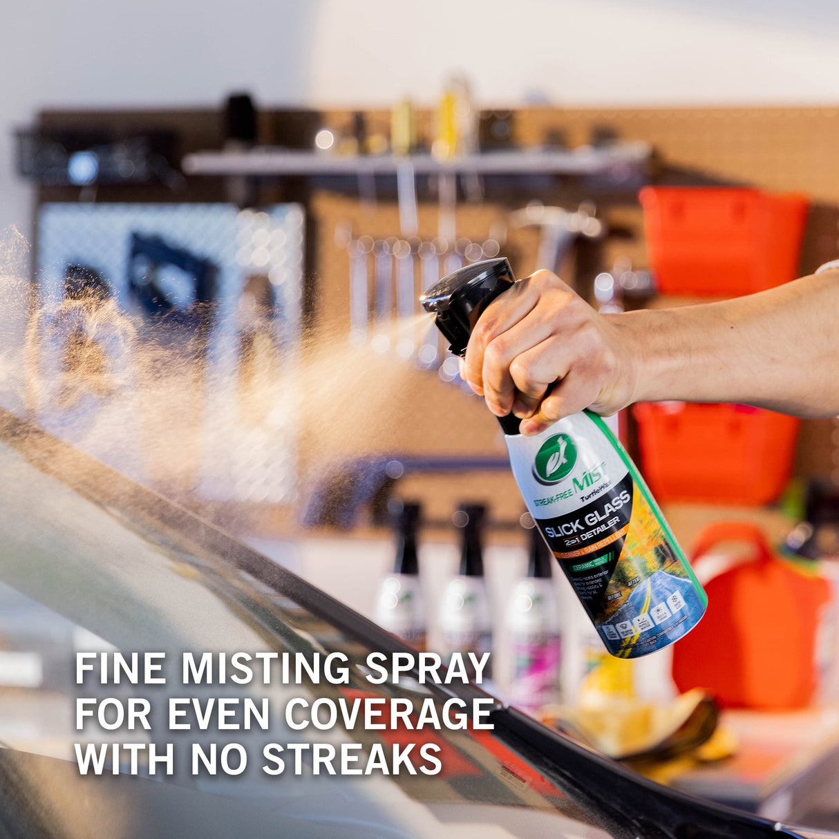 بخاخ رذاذ منظف وطارد للمطر سليك جلاس 2 في 1 من تيرتل واكس - 591 مل