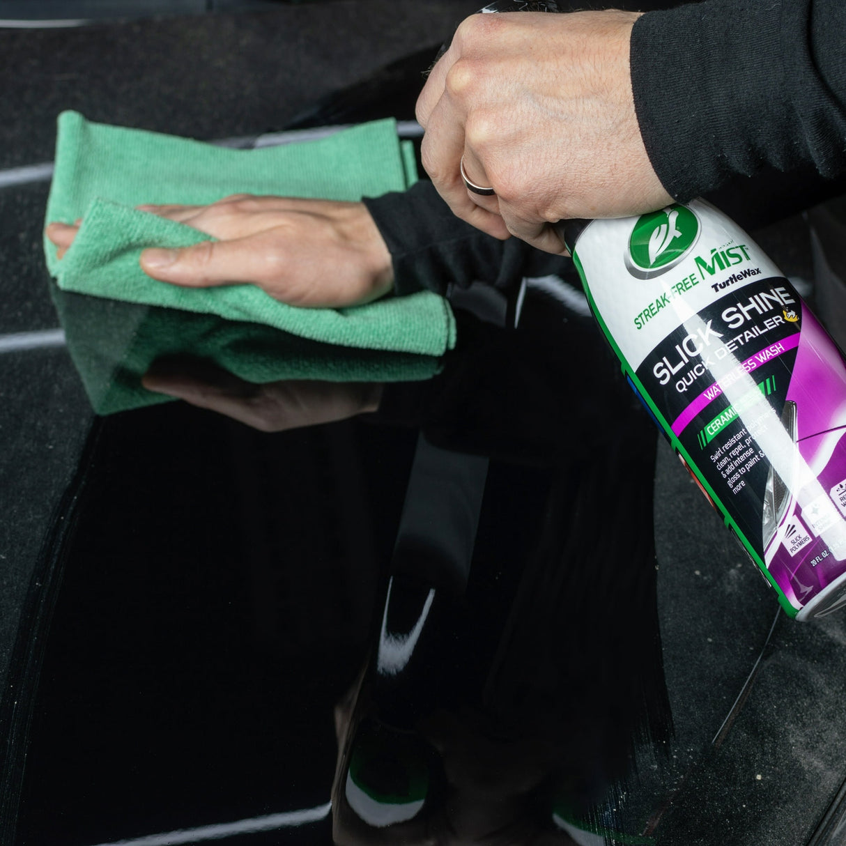 بخاخ غسول للسيارة بدون ماء سليك شاين كويك ديتيلر من تيرتل واكس - 591 مل