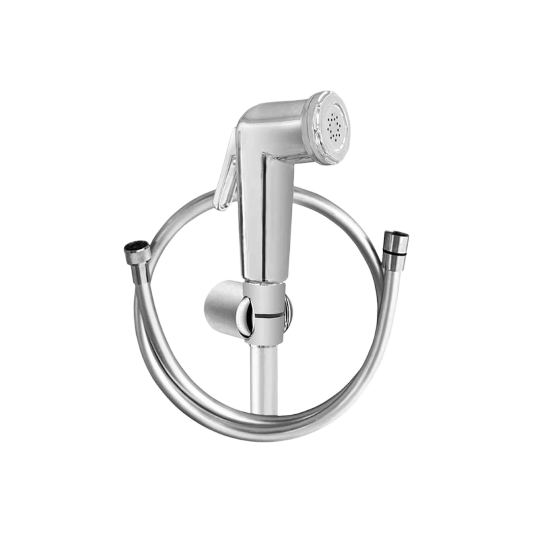 Handheld Toilet Sprayer with Hose and Clip - Silver