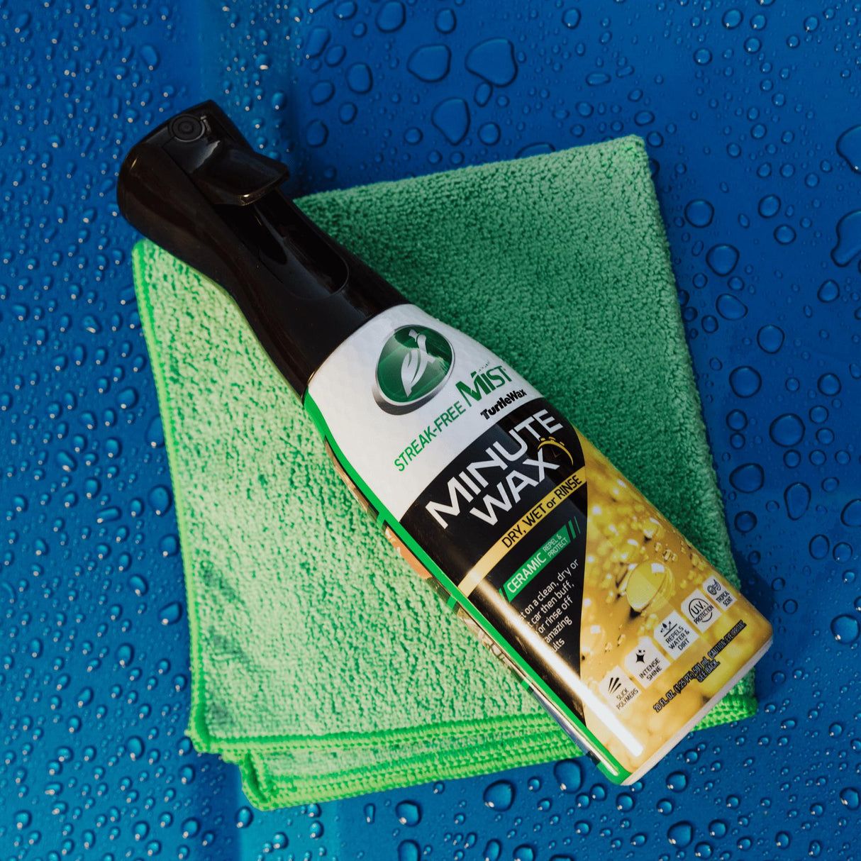 بخاخ مينيت واكس للسيارة جاف، رذاذ مبلل أو شطف من تيرتل واكس - 591 مل