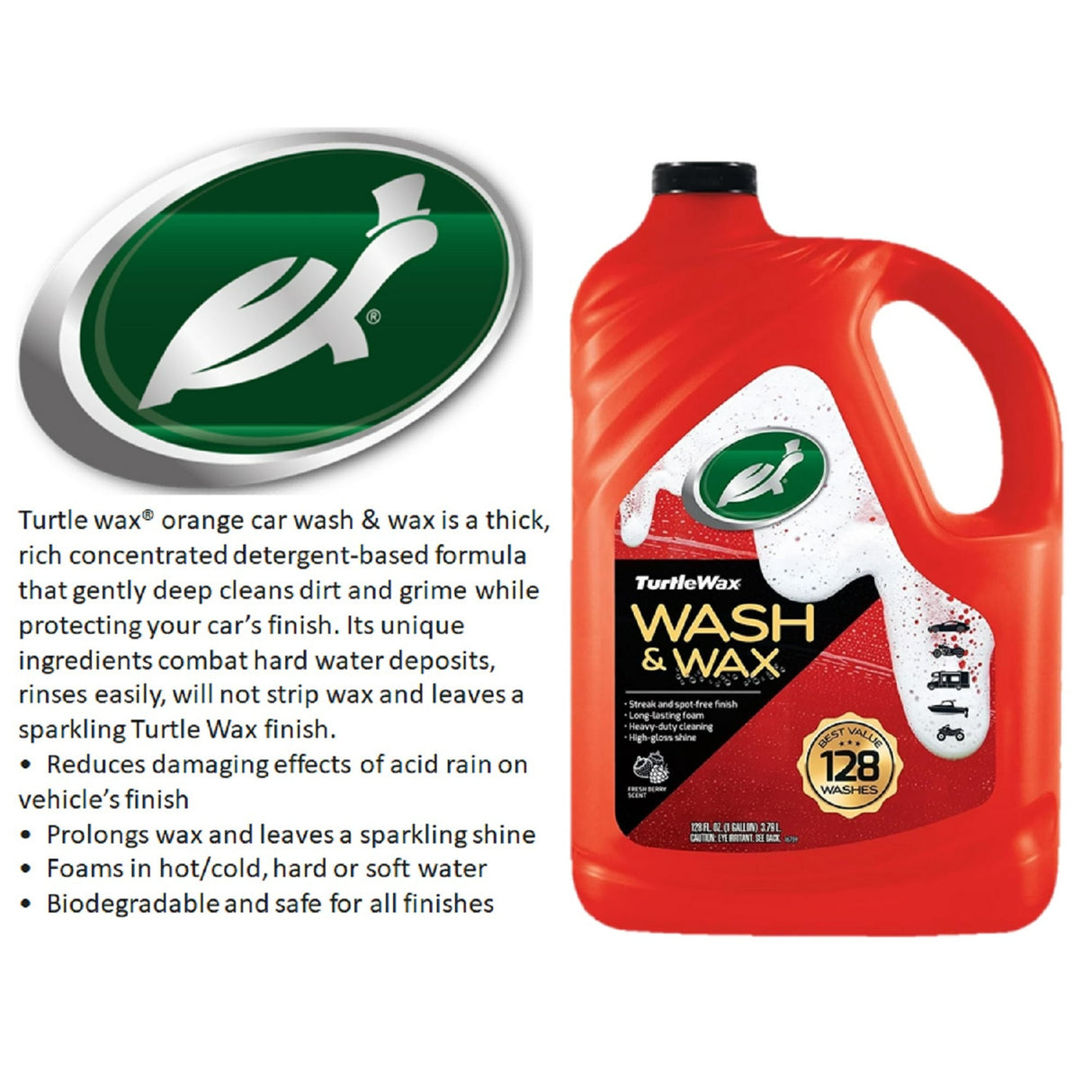 سائل شمع وغسيل السيارات شديد التحمل من تيرتل واكس - 3.79 لتر