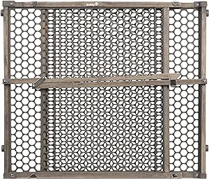 بوابة خشبية للأطفال سيفتي 1ست مع تثبيت بالضغط - رمادي