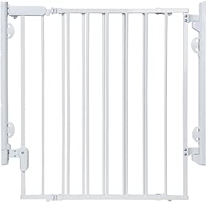 بوابة للأطفال جاهزة للتثبيت متعددة الاستخدامات مع باب سيفتي 1ست - أبيض