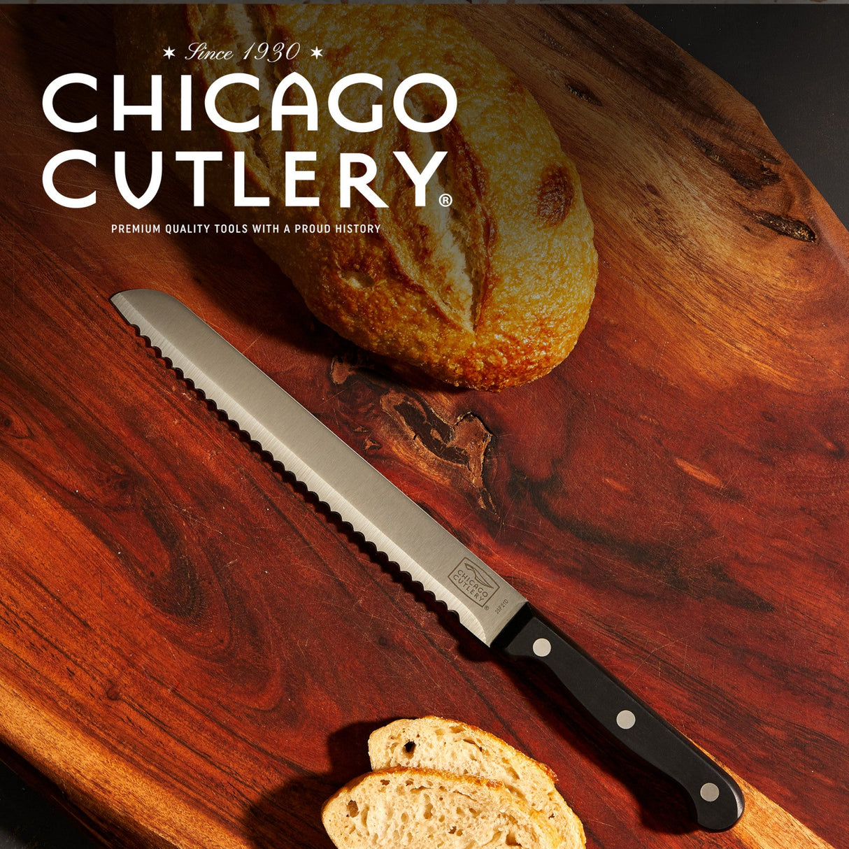 Chicago Cutlery Essentials Bread Knife SS Black 8In.