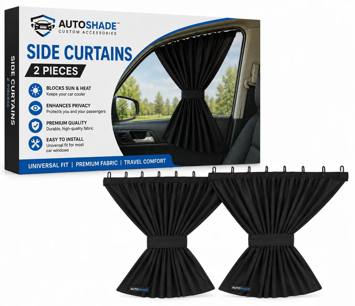 Custom Accessories Side Curtains – 2 Pieces Autoshade