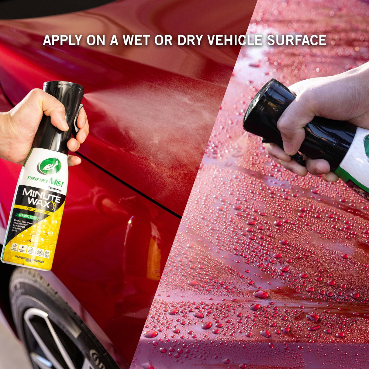 بخاخ مينيت واكس للسيارة جاف، رذاذ مبلل أو شطف من تيرتل واكس - 591 مل