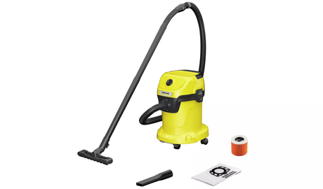 Karcher Wet & Dry Cylinder Vacuum Cleaner, 1000W, 17L, WD 3 V-17/4/20 - Yellow