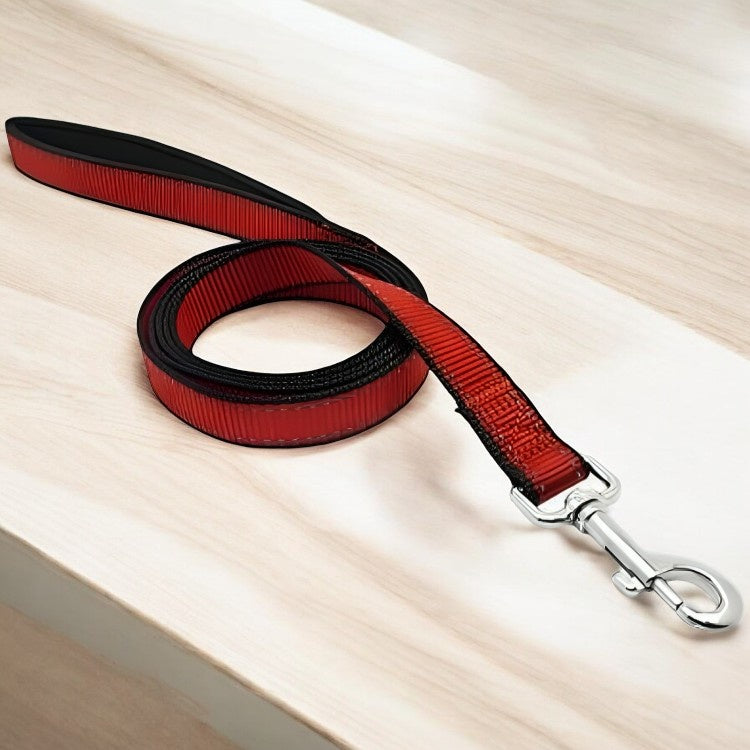 طوق ومقود نايلون بيت اكسبرت للكلاب من وستمنستر، 1 بوصة - اسود واحمر