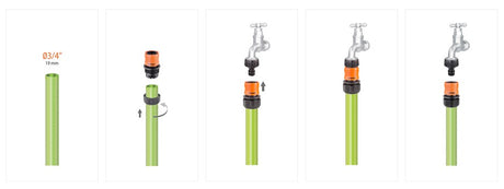 Claber Automatic Connector, 3/4", Black and Orange - Model 8609