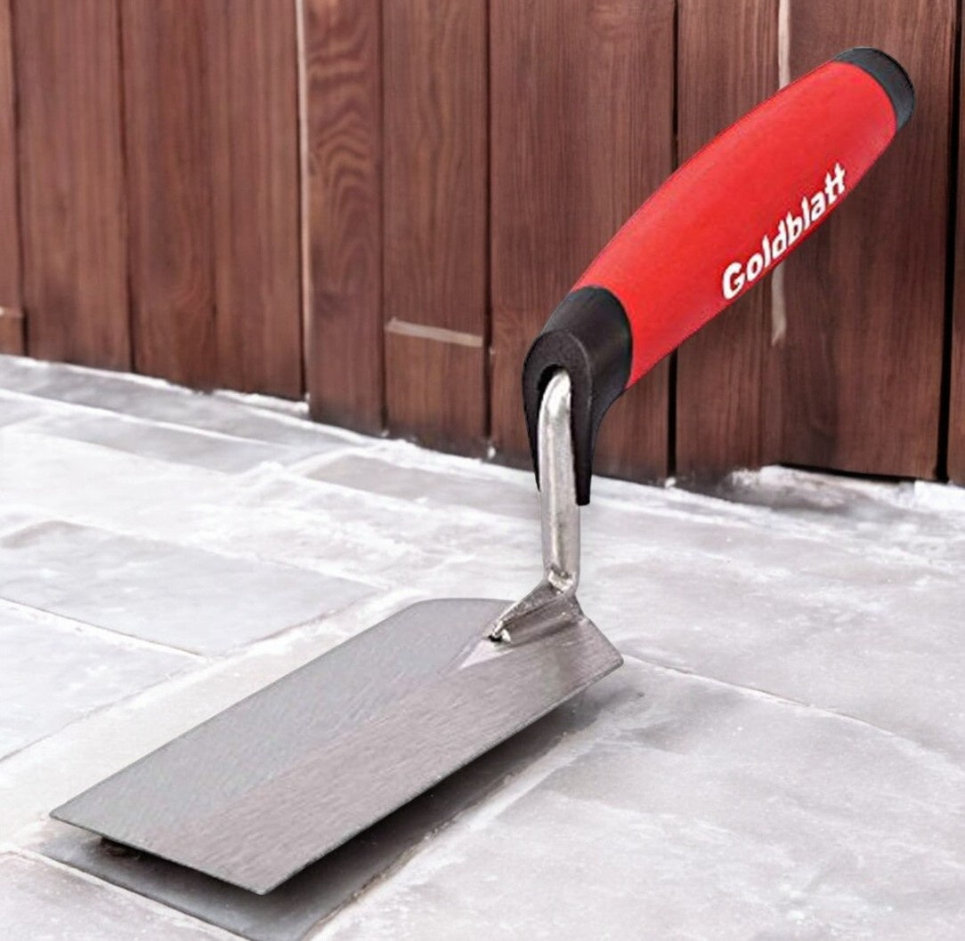 Goldblatt Margin Trowel with Plastic Handle, 5x2 Inch - Silver and Red