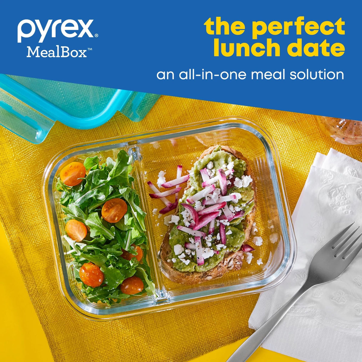 Pyrex MealBox Glass Food Storage Container 2 Compartments