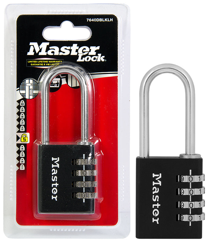 Master Lock Aluminium Combination Padlock, 40mm, Black