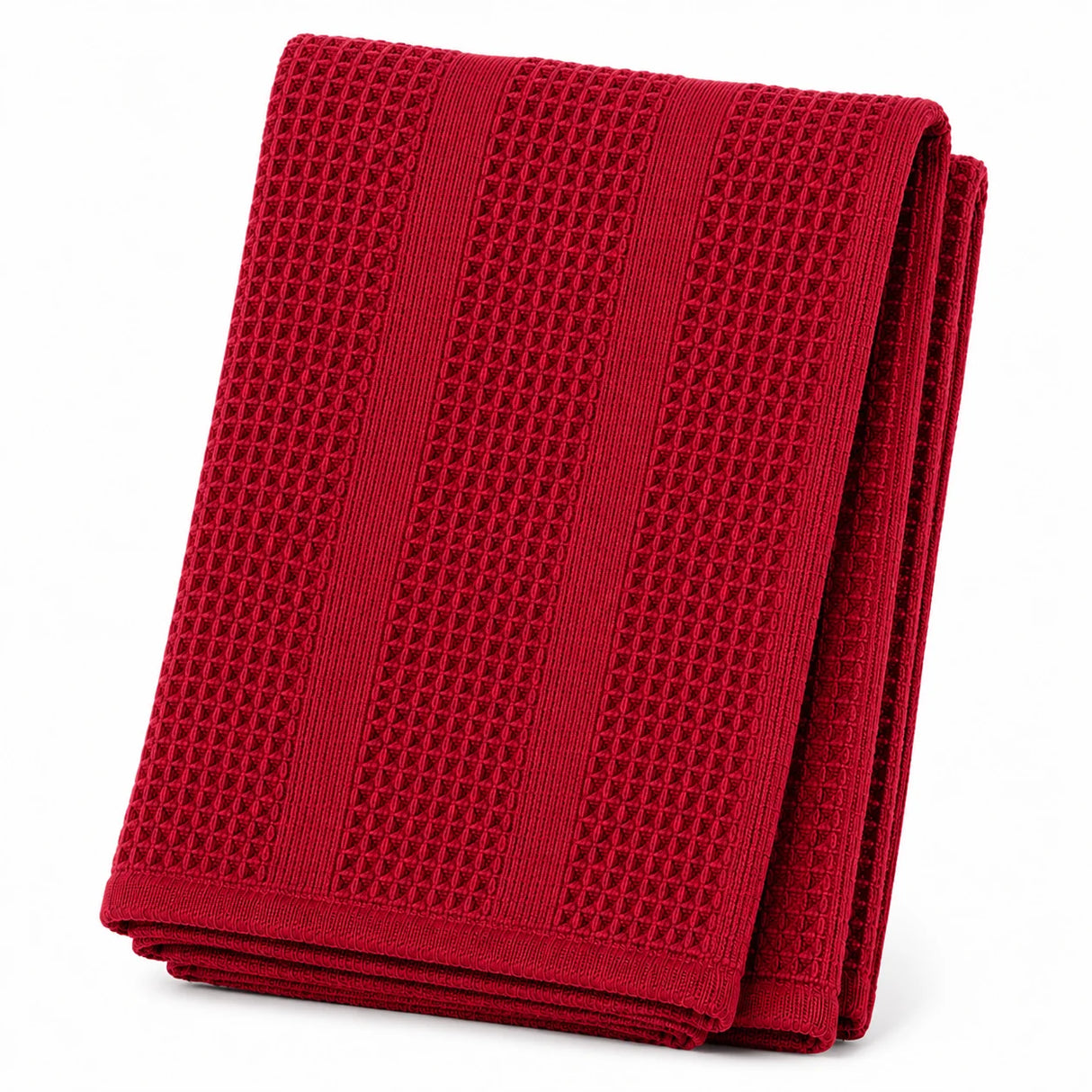 Mokitchen Striped Waffle Towel Crimson - 70 x 140 cm