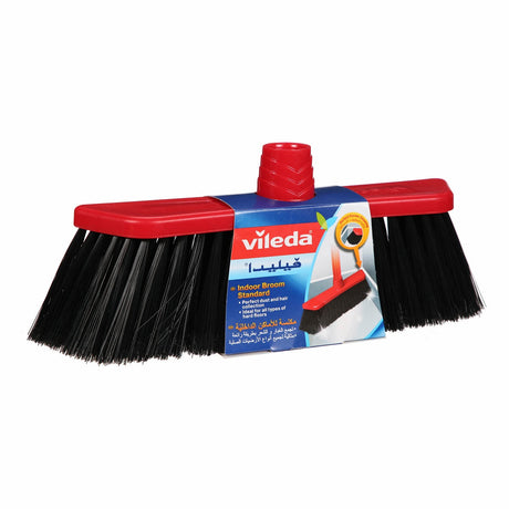 Vileda Standard Indoor Broom with Handle, 130cm - Red