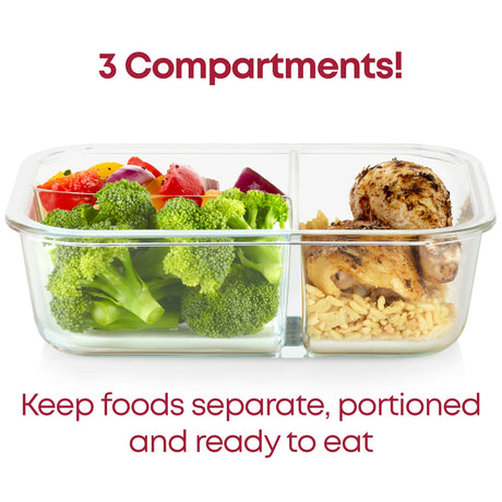 Pyrex MealBox Glass Food Storage Container 3 Compartments