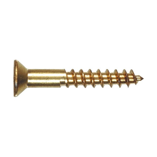 Hillman Brass Flat Head Wood Screw, 6x1/2 in., 100 Count