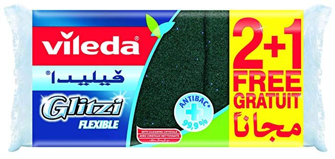 فيليدا إسفنجة غسيل الأطباق GLITZI كريستال 2 + 1 قطعة
