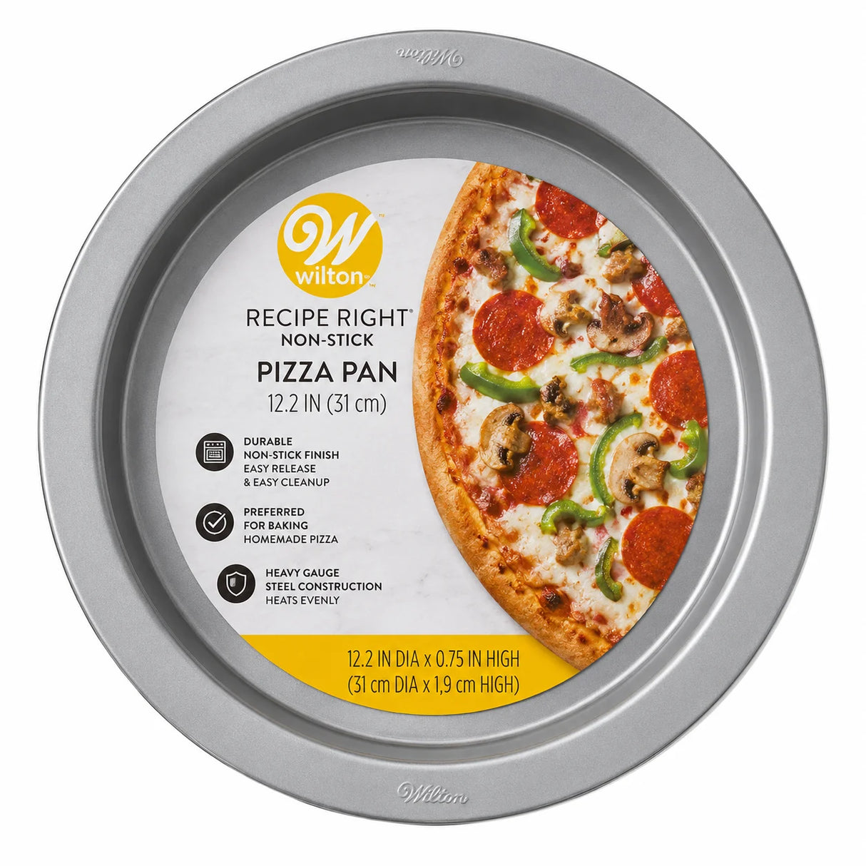 Wilton Recipe Right Non-Stick Pizza Pan, 12.2-inch – Silver