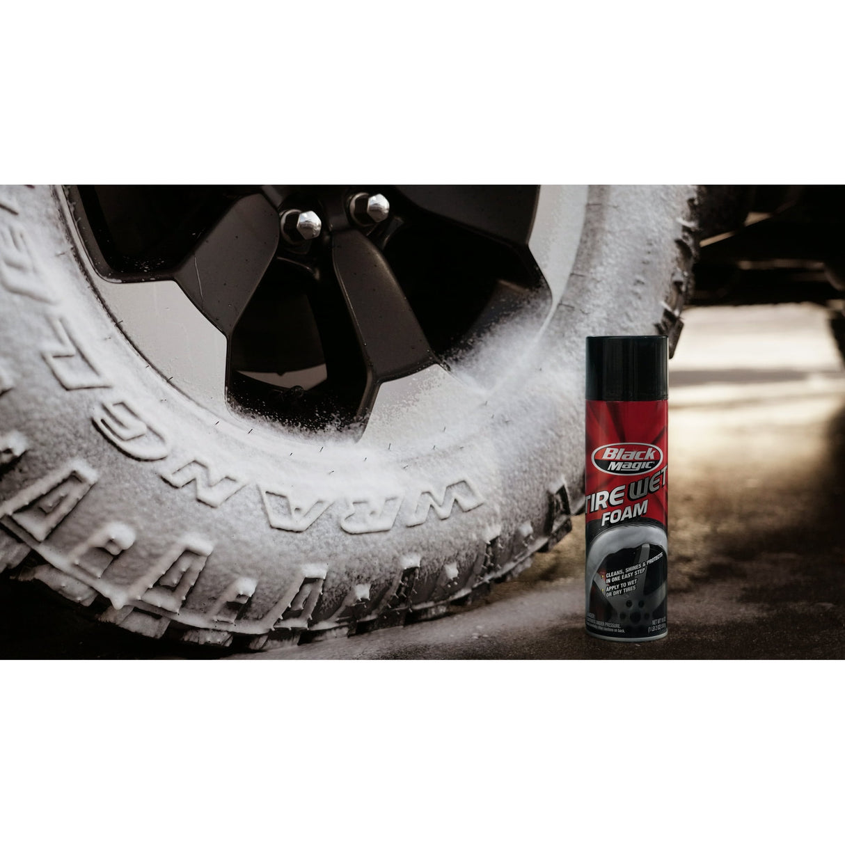 فوم تنظيف الاطارات رطب لمعان طبيعي من بلاك ماجيك - 510 جرام