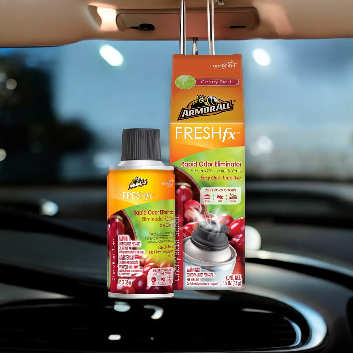 بخاخ مزيل لرائحة السيارة فريش اف اكس برائحة شيري بلاست من ارمور اول - 42 جرام