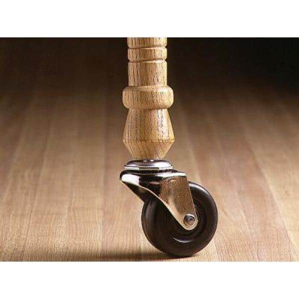 TruGuard Rubber Caster Wheel Set, 3", 209 lbs, Black