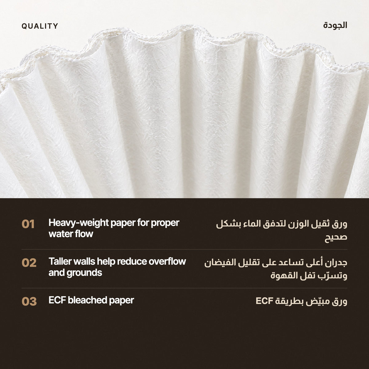 Heavy-weight paper, taller walls, ECF bleached paper