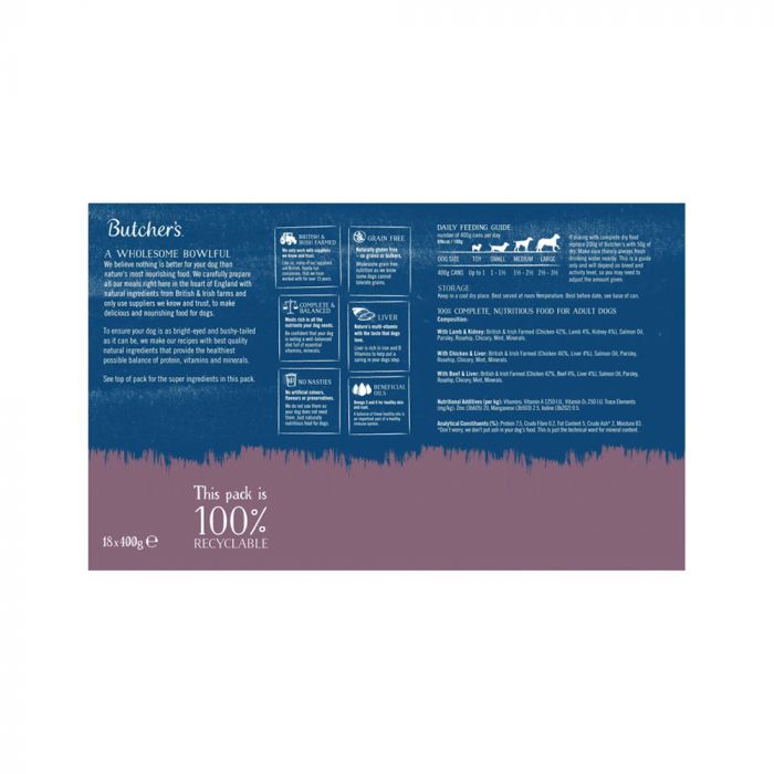 طعام للكلاب بوتشرز بطعم اللحم ضأن وكلى - 400 جرام-2