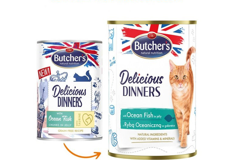 طعام للقطط بوتشرز دليشياز دينر بطعم السمك - 400 جرام-2