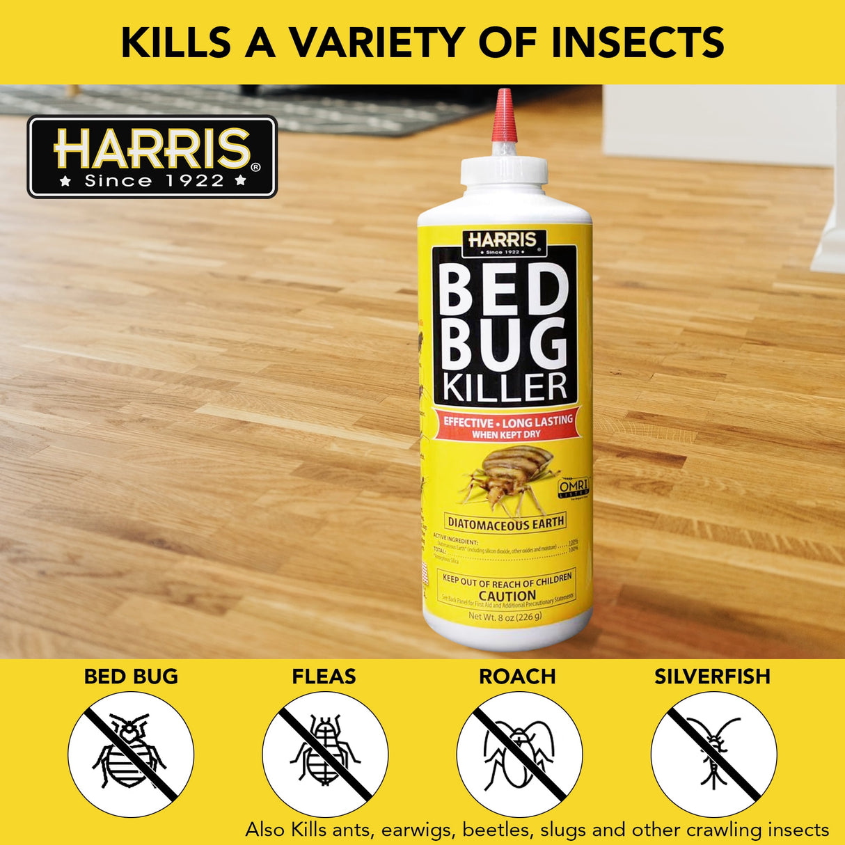 Harris Bed Bug Killing Powder - 8 oz