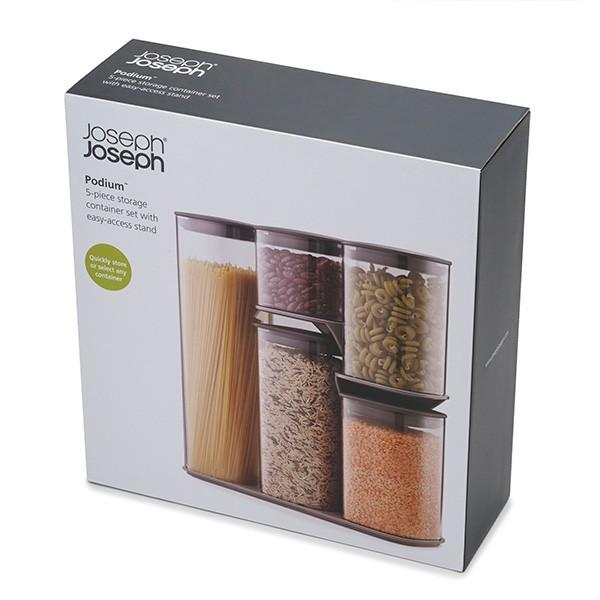 Joseph Joseph Podium Storage Jar Set 5-piece with Stand