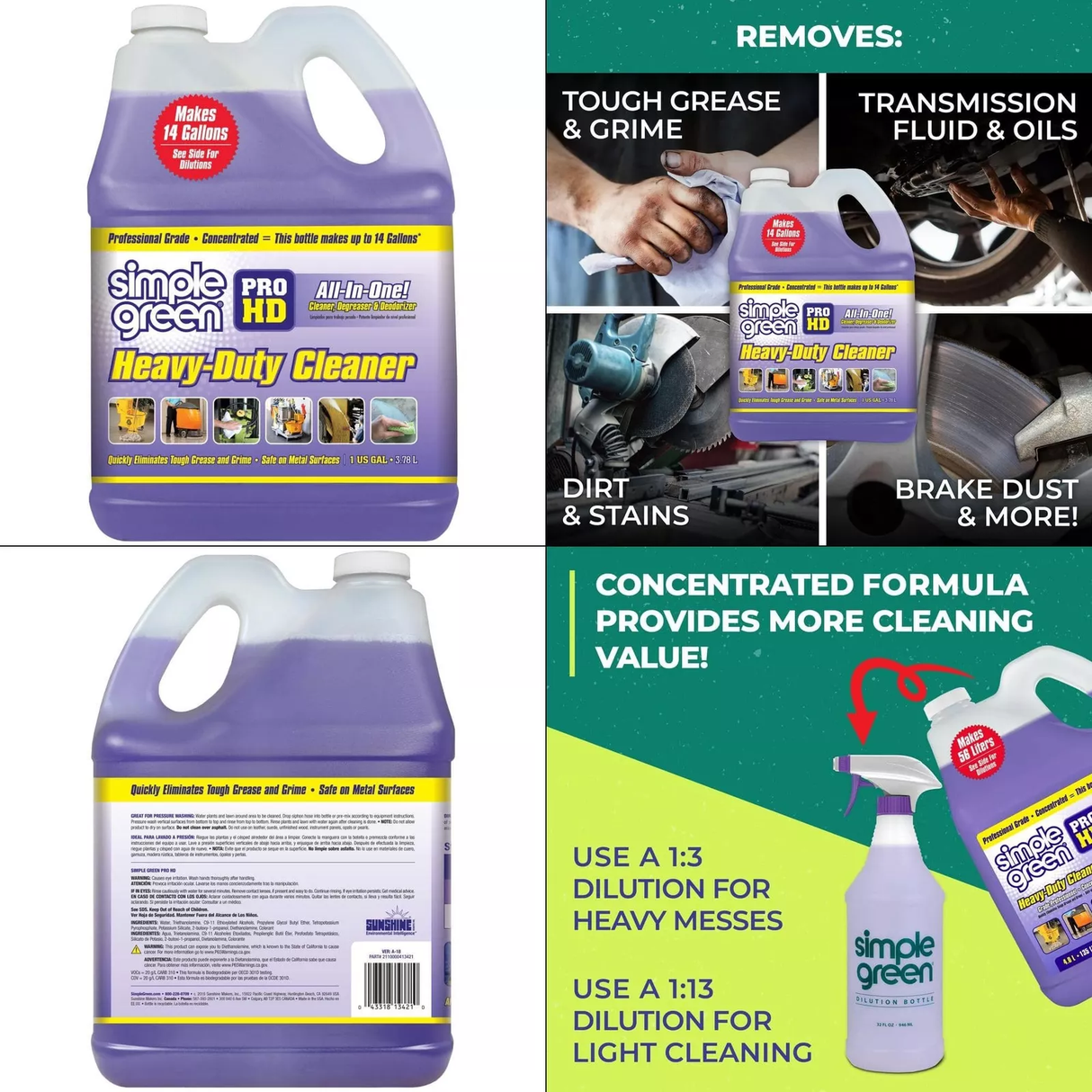 Simple Green Heavy Duty Multi-Purpose Cleaner, 128 oz