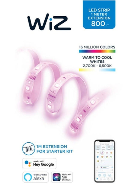 Wiz Smart WiFi LED Strip Light, 800 Lumens, 1 Meter, 40 Watt, Pink - Model 922-65